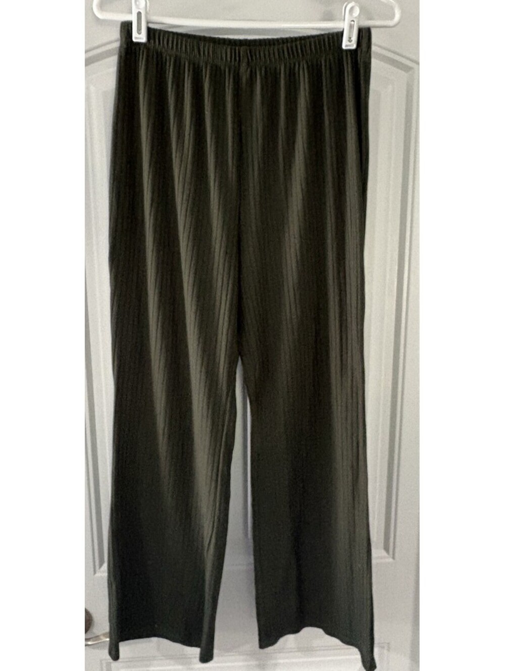 Lily Rose Women’s XL Ribbed Knit Pants Olive Green Elastic Waist